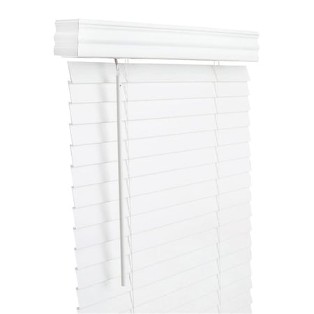 Work-Of-Art Faux Wood 2 in. Cordless Mini-Blinds, 30 x 60 in. - White WO2513318